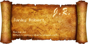 Janky Róbert névjegykártya